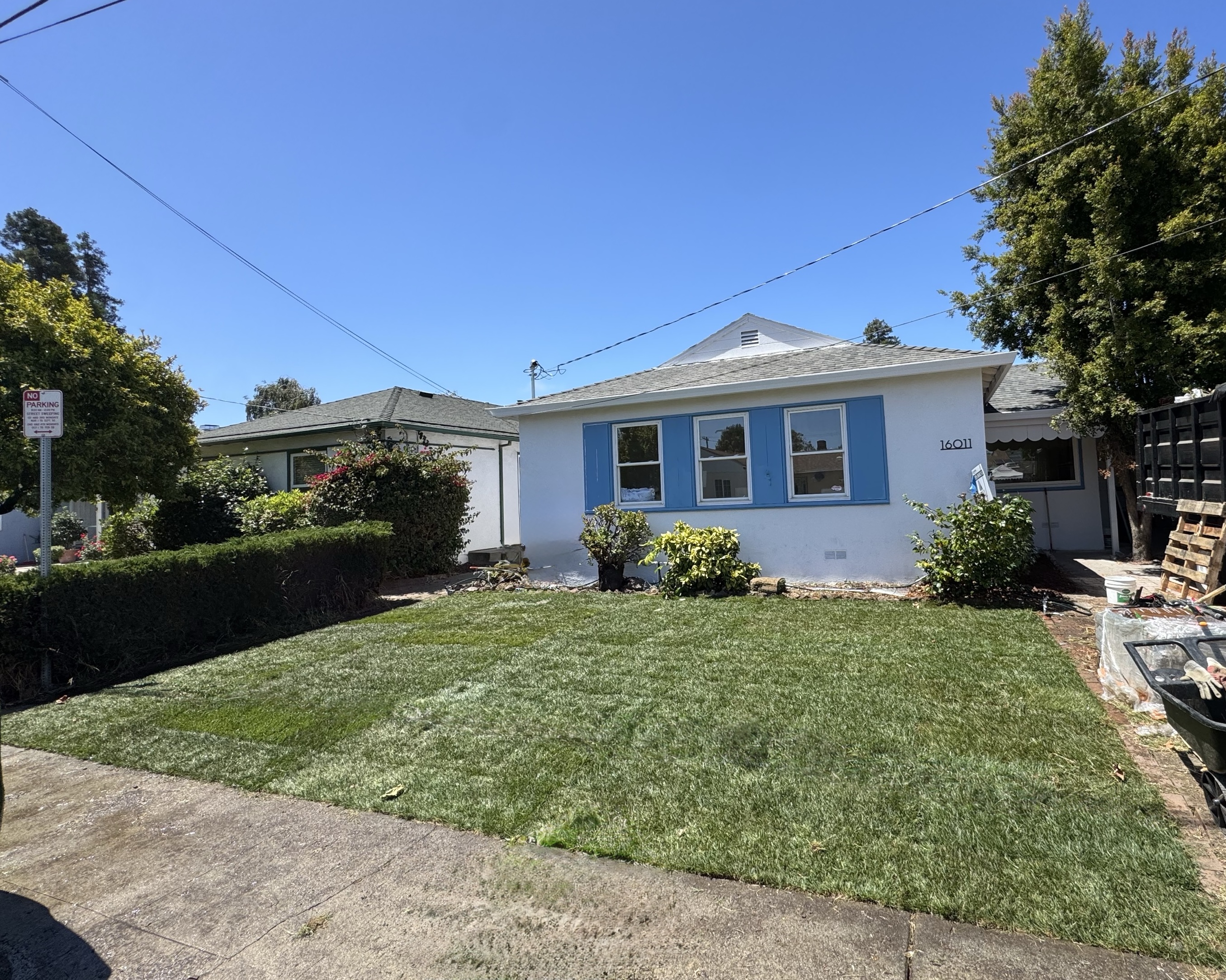 After lawn and yard cleanup work