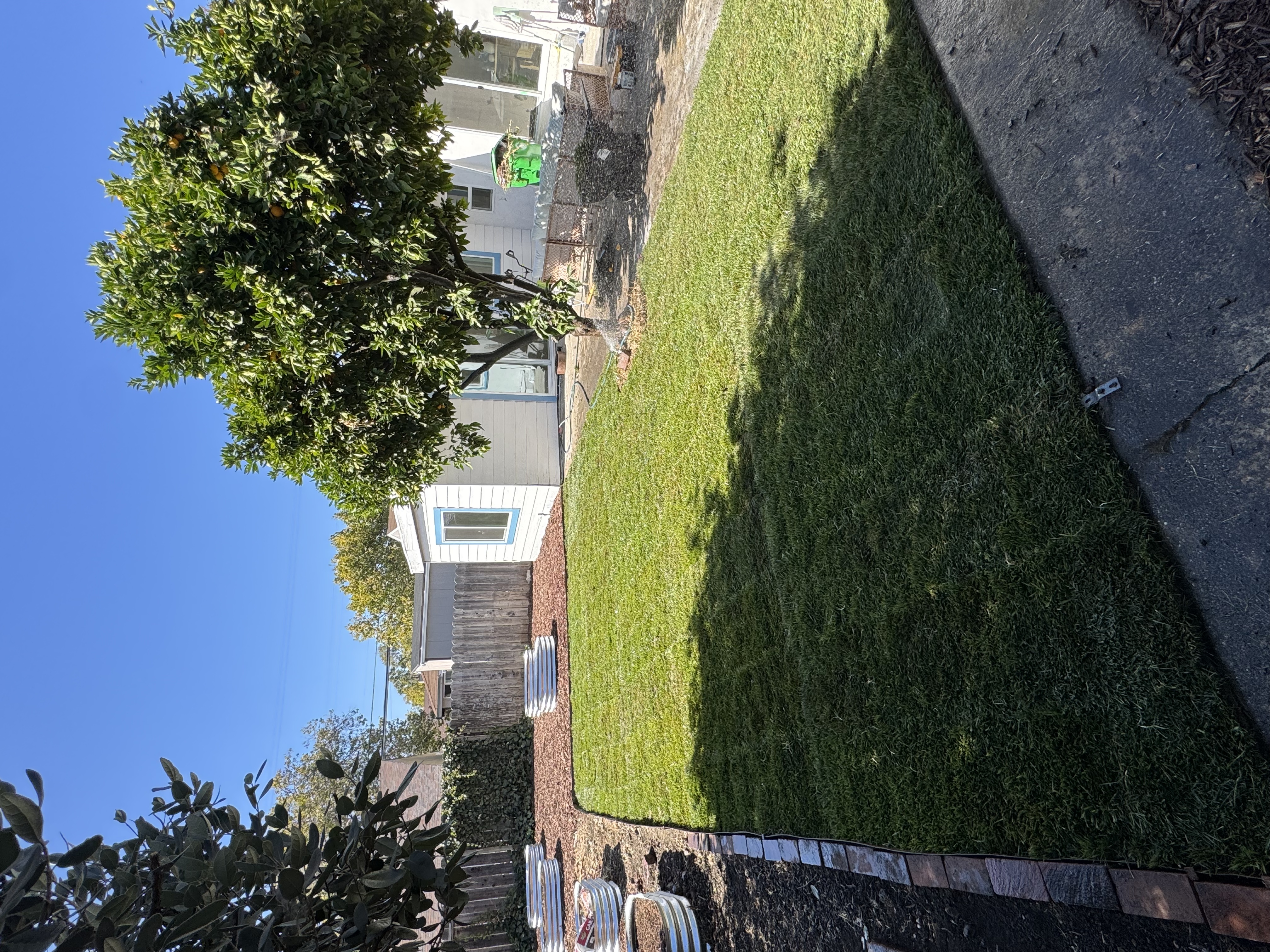 After lawn and yard cleanup work